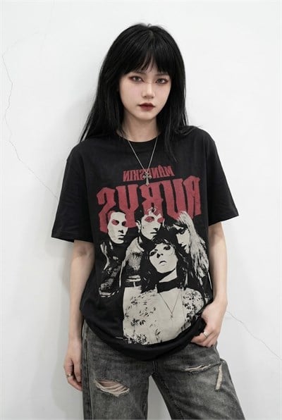 Siyah Maneskin Y2K  Unisex T-Shirt