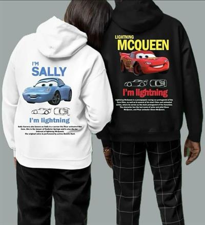 Siyah Mcqueen & Beyaz Im Sally Çift Kapüşonlu Hırka