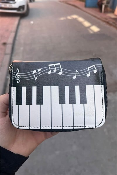 Siyah Melody Piano Unisex Cüzdan