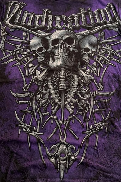 Siyah Mor Vindication Skull Skeleton Gotik Y2K Unisex T-Shirt