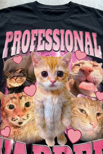 Siyah Professşonal Yapper Cat Meme Unisex T-Shirt