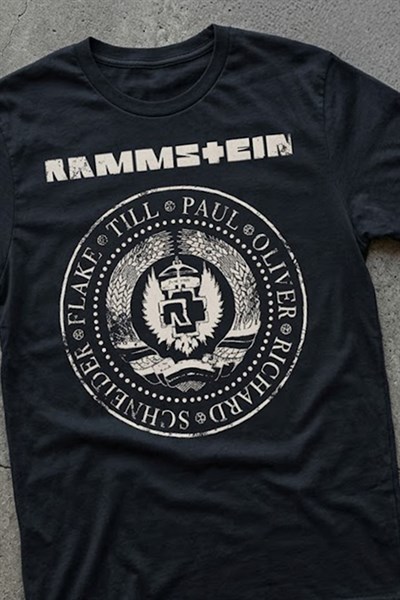 Siyah Ramstein Band Y2K Unisex T-Shirt