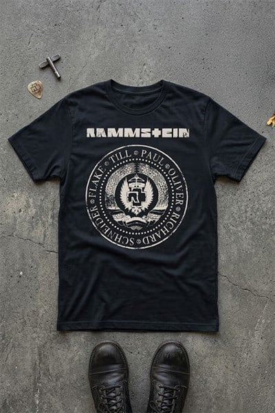 Siyah Ramstein Band Y2K Unisex T-Shirt