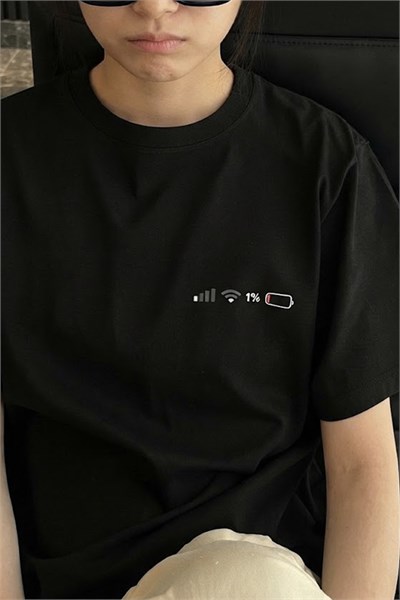 Siyah Siyah Low Battery Mood Y2K Unisex T-Shirt