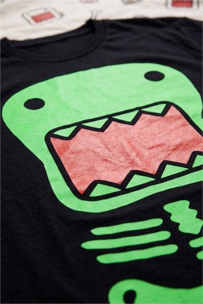 Siyah Skeleton Fosforlu Domo Kun Halloween Unisex T-Shirt