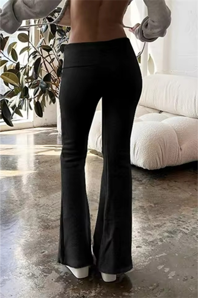 Siyah Slim Fit İspanyol Paça Eşofman