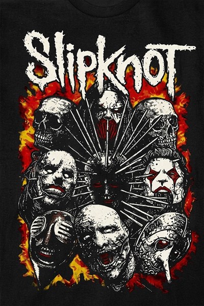 Siyah Slipknot Members Gotik Y2K Unisex T-shirt 