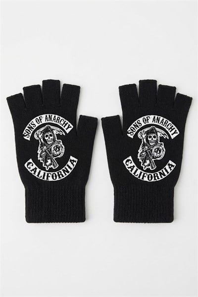 Siyah Sons of Anarchy California Kesik Parmak Unisex Eldiven