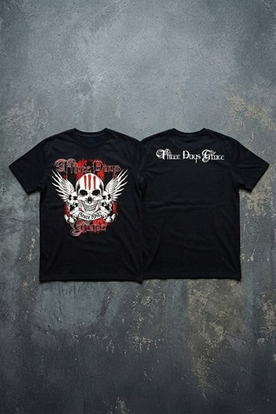 Siyah Three Days  Grace Unisex Y2K T-Shirt
