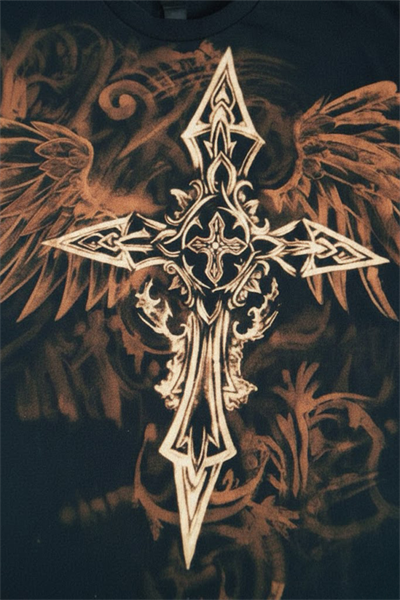 Siyah Vintage Aesthetic Winged Cross Y2K Unisex T-Shirt