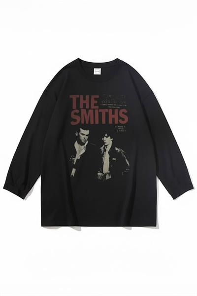 Siyah Vintage The Smiths Unisex İnce Sweatshirt