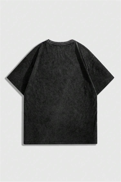 Siyah Yıkamalı The Cure Cat Y2K Unisex T-Shirt