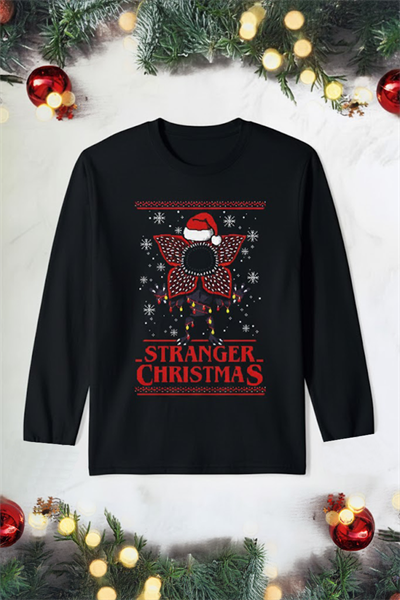Stranger Things Stranger Christmas Noel İnce Kumaş Unisex Sweatshirt