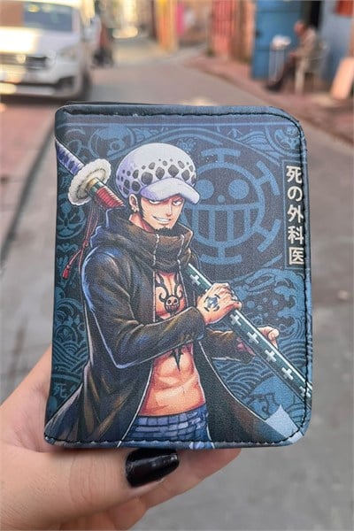 Turuncu One Piece Trafalgar Law Anime Unisex Cüzdan