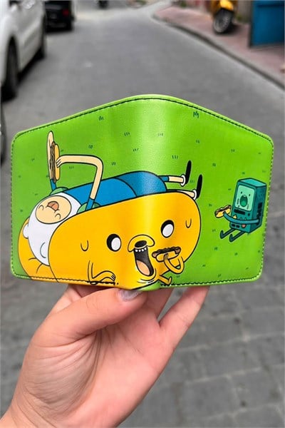 Yeşil Adventure Time Finn and Jack BMO OOO Diyarı Erkek Cüzdan