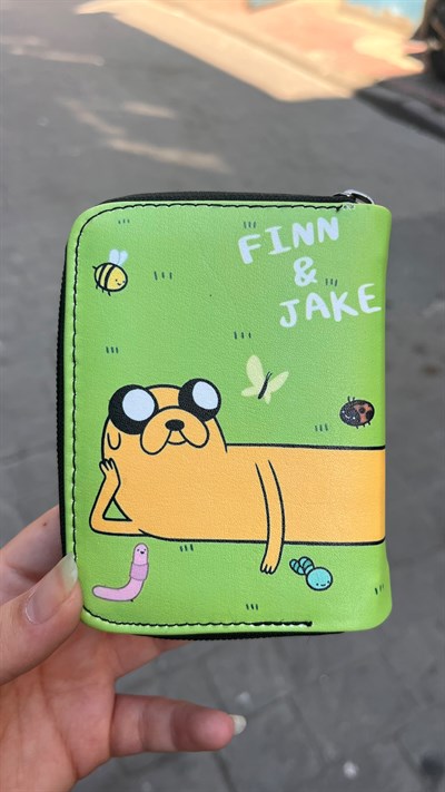 Yeşil Adventure Time Finn and Jack BMO OOO Diyarı Unisex Cüzdan