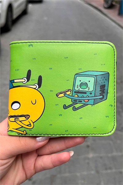 Yeşil Adventure Time Finn and Jack BMO OOO Diyarı Erkek Cüzdan