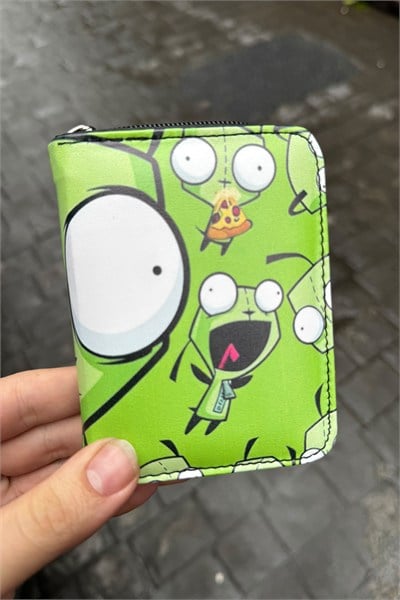 Yeşil Mavi Invader Zim GIR Unisex Cüzdan
