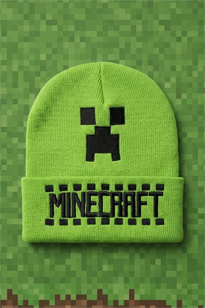 Yeşil Minecraft Creeper Unisex Bere