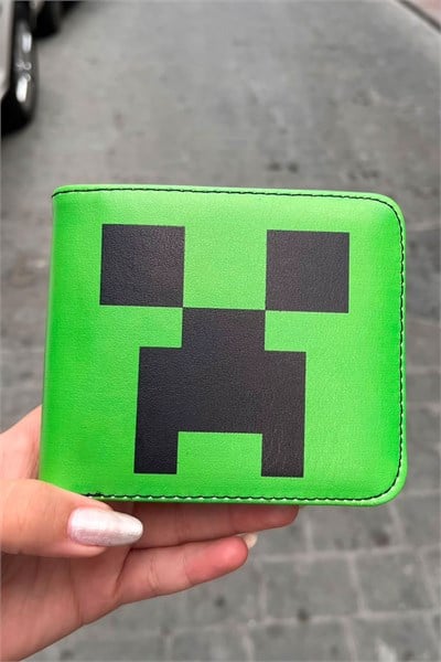 Yeşil Minecreaft Creeper Erkek Cüzdan