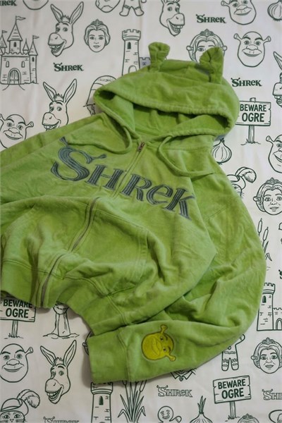 Yeşil Shrek Kulaklı Unisex Hırka