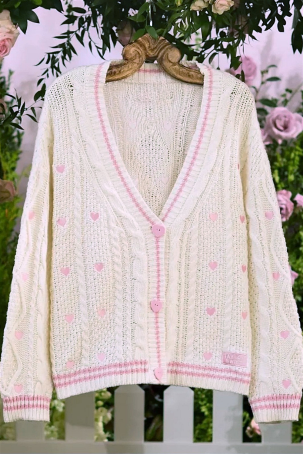 Bej Pembe Taylor Swift - Lover Cardigan Oversize Hırka