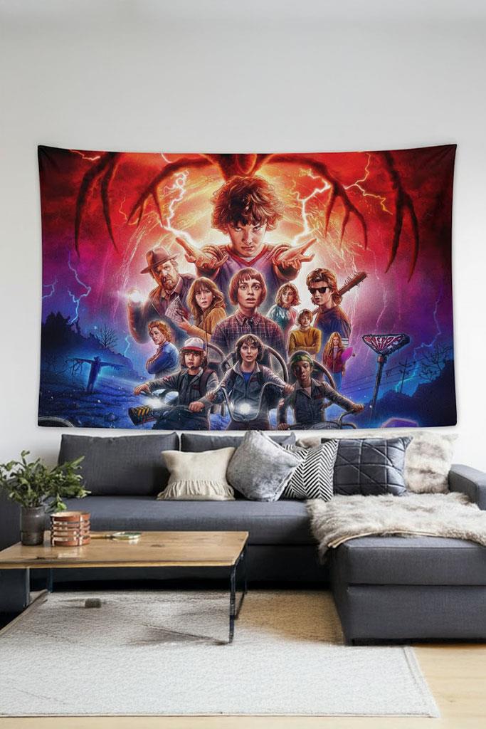 70 X 100 Cm Stranger Things Karakterleri Duvar Halısı 