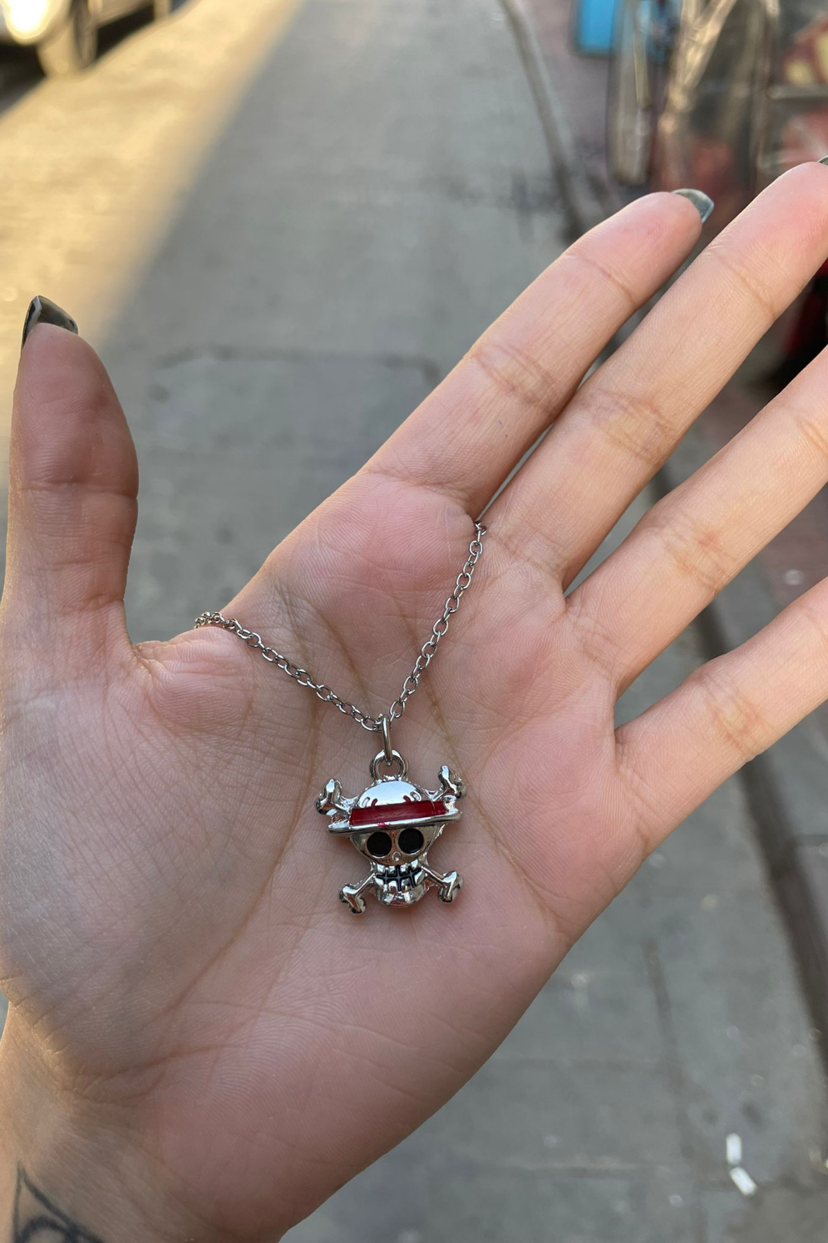 Anime One Piece Logo Silver Kolye