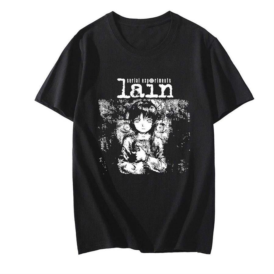 Anime Serial Experiments Lain Siyah (Unisex) T-Shirt