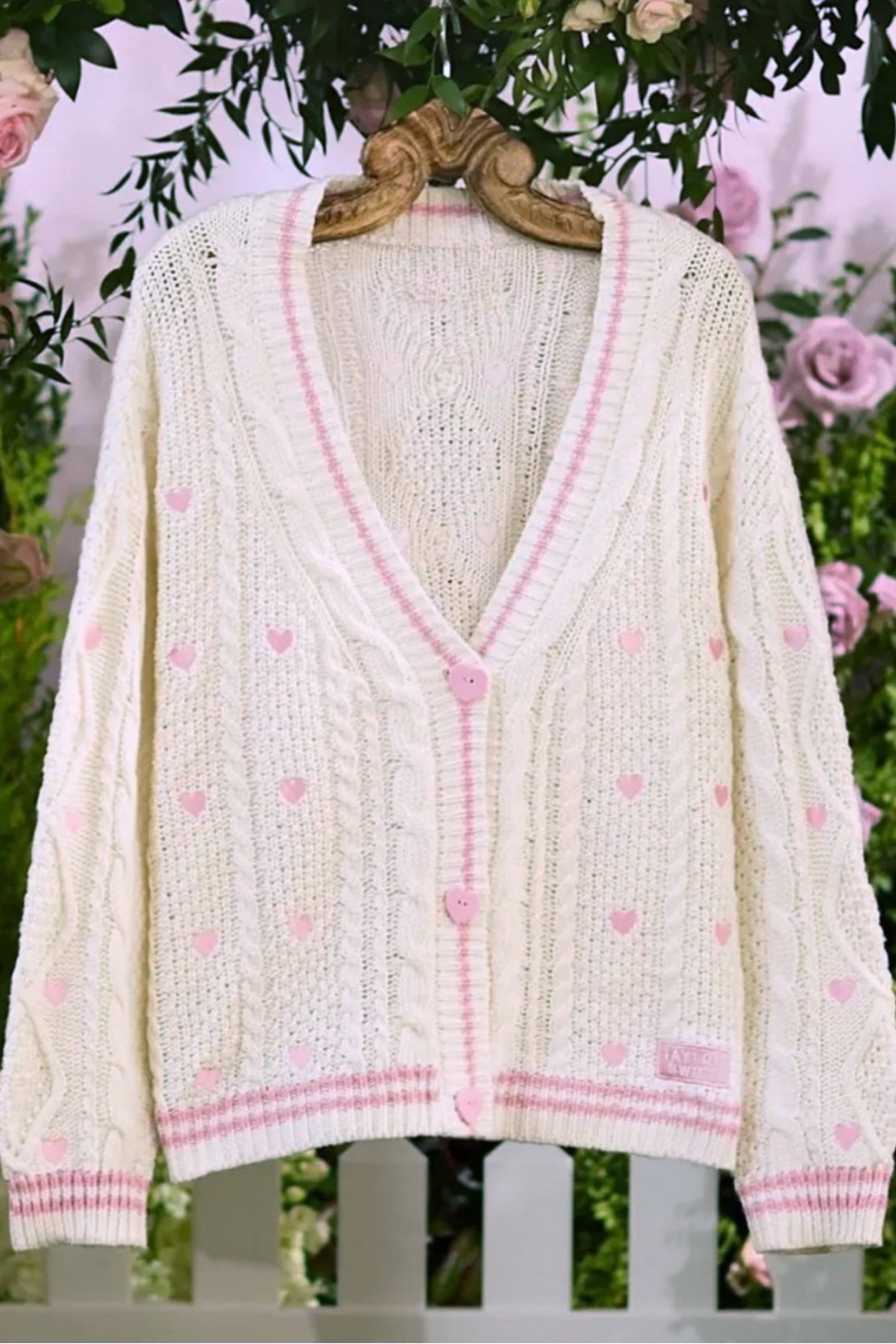 Bej Pembe Taylor Swift - Lover Cardigan Oversize Hırka