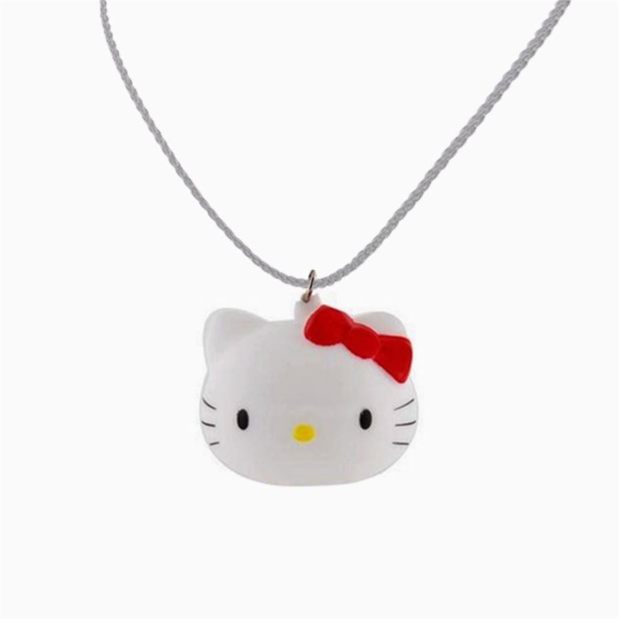 Beyaz 3D Hello Kitty Head Kolye