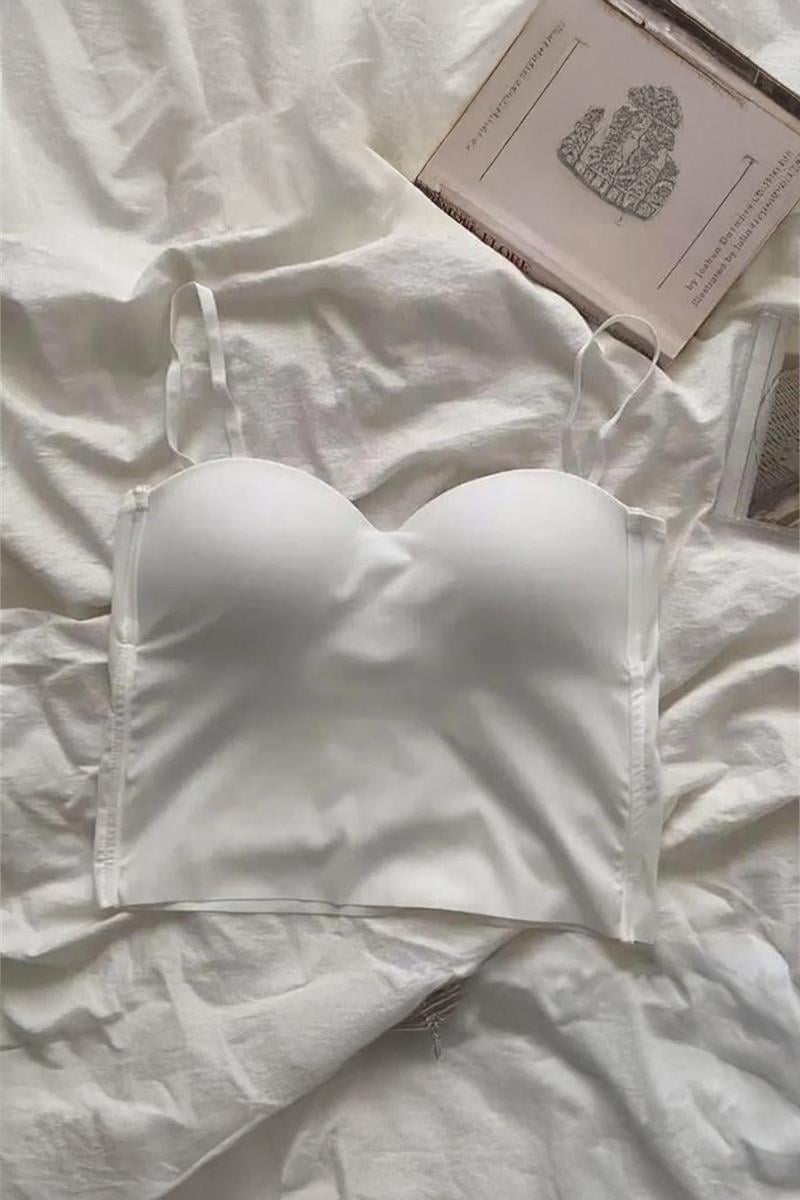 Beyaz Ayarlanabilir İnce Askılı Crop