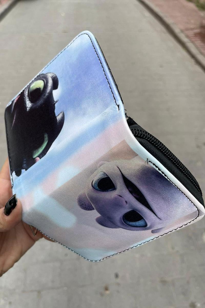 Beyaz Ejderhanı Nasıl Eğitirsin Dişsiz ve Işığın Öfkesi Sevimli Yüz Baskılı Kısa Cüzdan