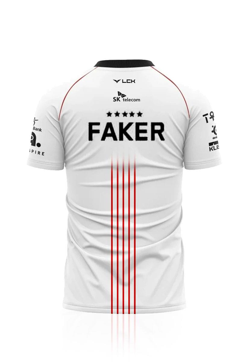 LOL SK telecom T1 FAKER ユニフォームMサイズ Beyaz Faker 2024 T1 Championship Team Jersey E-sports Forma Unisex