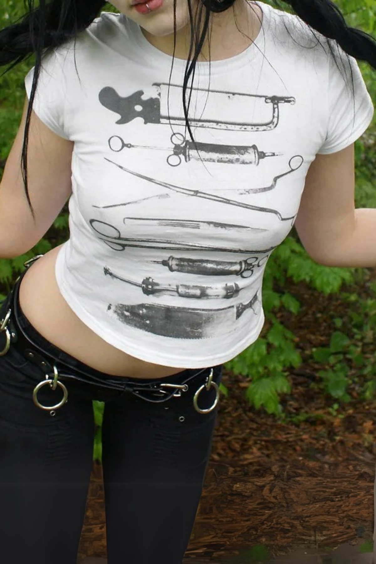 Beyaz Treatment Set Kısa Kollu Crop