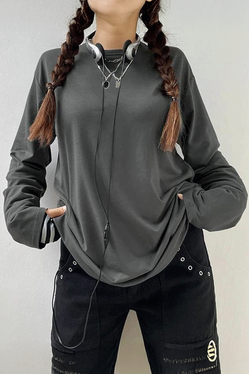 Düz Füme İnce Kumaş Oversize Unisex Sweatshirt