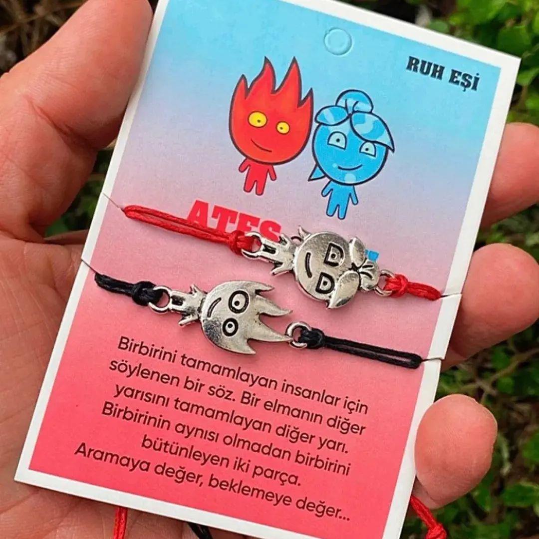 Fireboy & Watergirl İpli Çift Bileklik