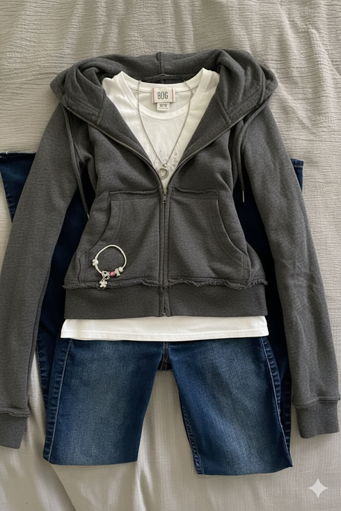 Füme Yırtık Detaylı Street Y2K Crop Hırka