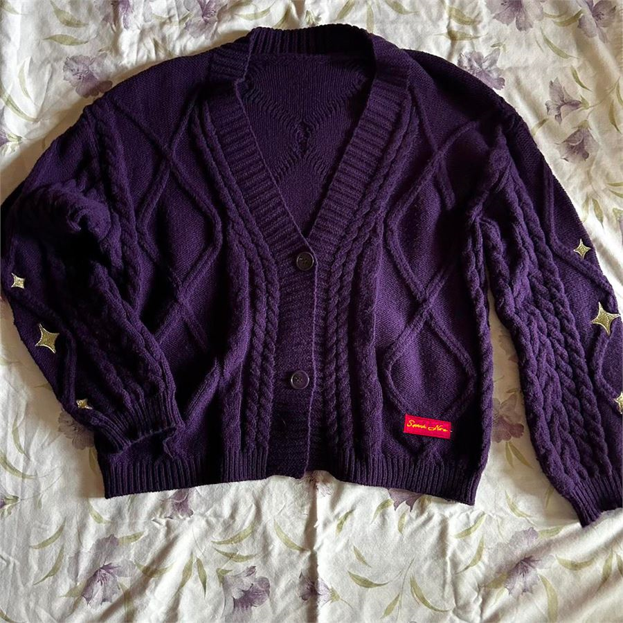 Koyu Mor Speak Now Taylor Swift - Cardigan Oversize Hırka