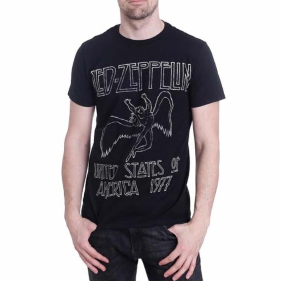 Led Zeppelin United States Of America 1977 Siyah Unisex T Shirt