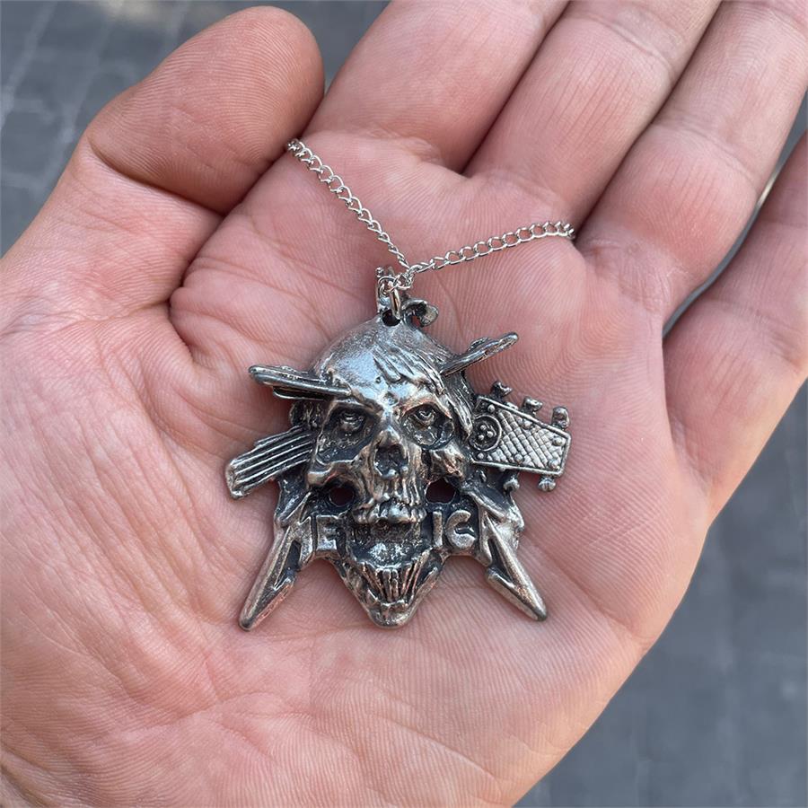 Metalica Guitarhead Skull Zincirli Kolye 
