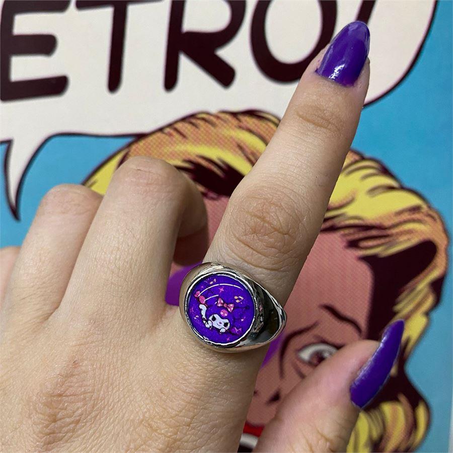 Mor Anime Harajuku Kuromi Yüzük