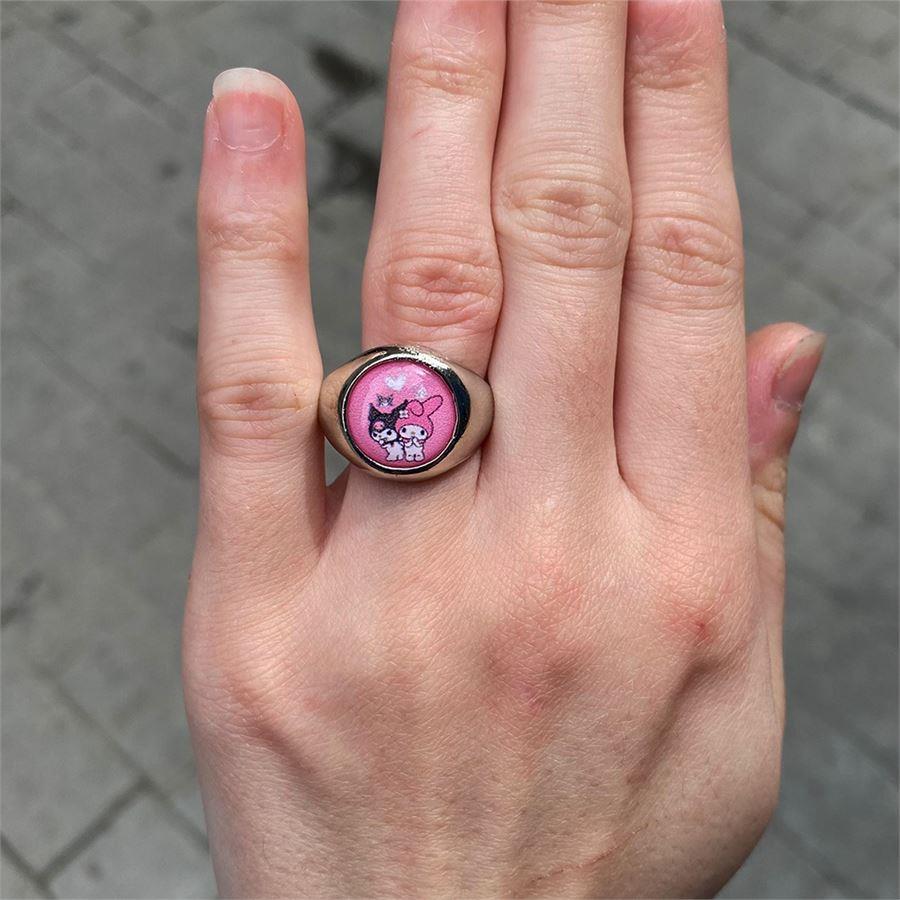 Pembe Anime Fantasy Magic Melody - Kuromi Yüzük