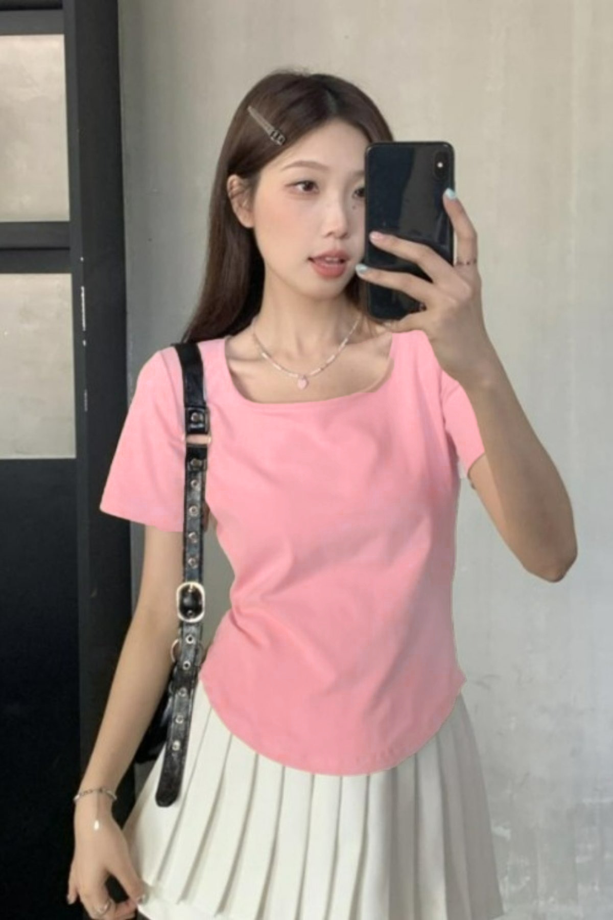Pembe Basic Kısa Kollu Crop
