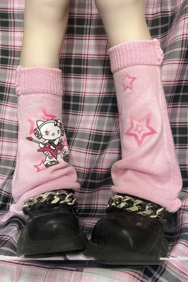 Pembe Hello Kitty Gothic Star Tozluk