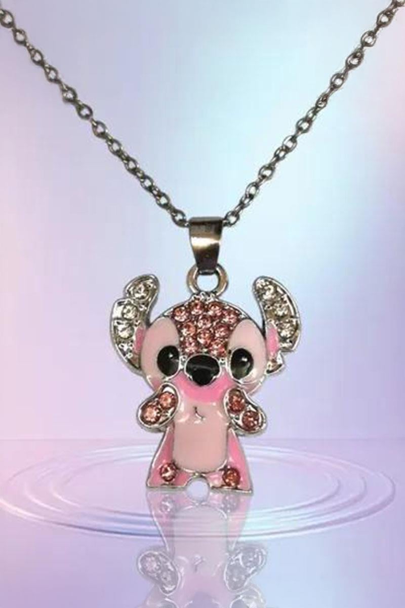 Pembe Taşlı Lilo Kolye