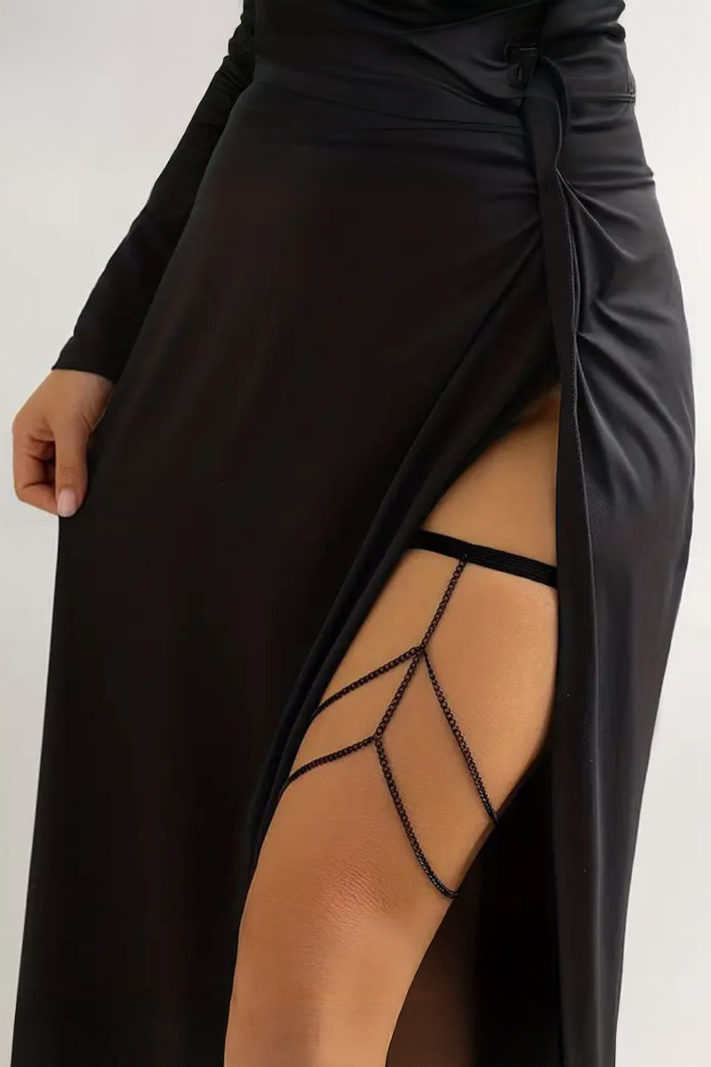 Siyah Gotik Zincirli Bacak Zinciri