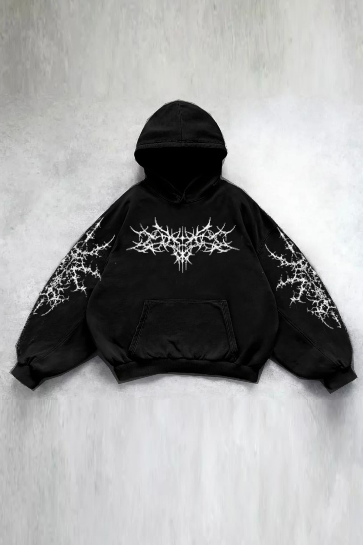 Yeni Siyah Punk Gothic Vintage Streetwear Kapüşonlu Sweatshirt