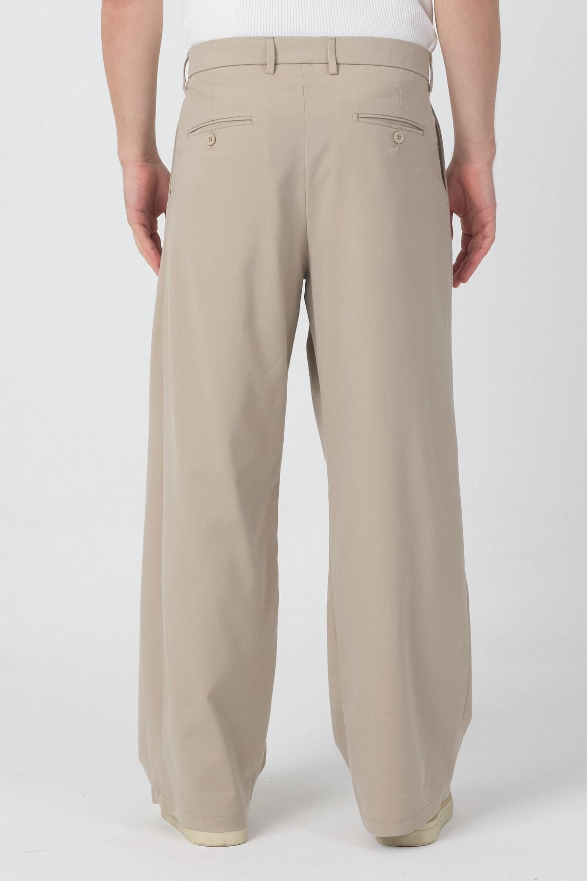 Erkek Pileli Fashion Pantolon Bej