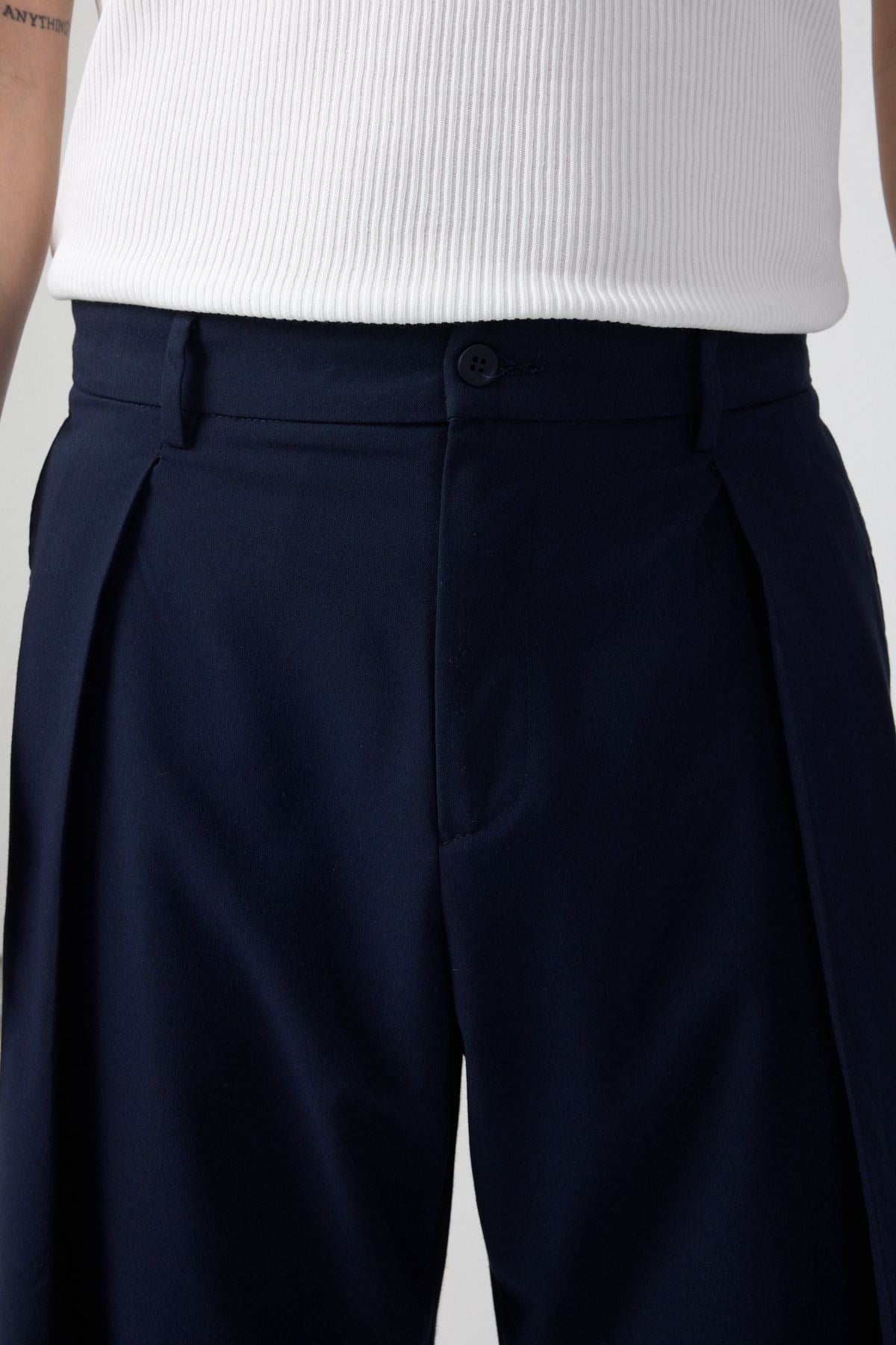 Erkek Pileli Fashion Pantolon Lacivert